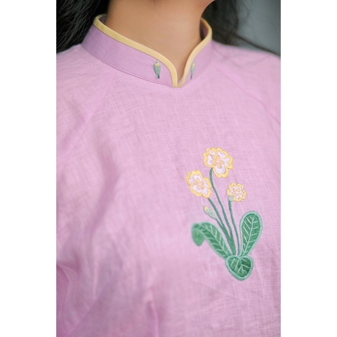 Sumire Store Áo dài linen Thêu tay Anh Hoa