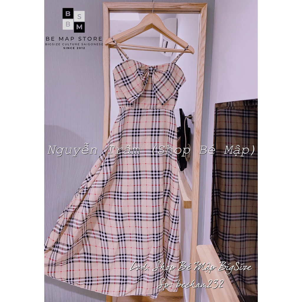 Đầm Maxi 2 Dây Hoa Nhí Đính Nơ Bigsize Cao Cấp 50-77Kg