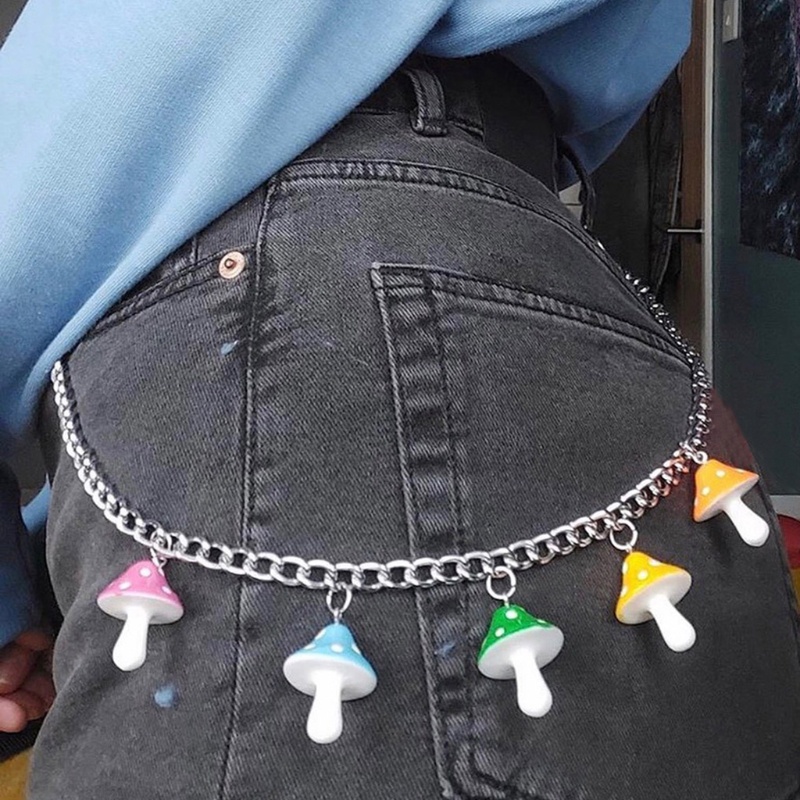 Youyo Dây Móc Khóa Bằng Hợp Kim Hình Cây Nấm Phong Cách Hip Hop Punk Cho Xe Đạp / Xe Máy