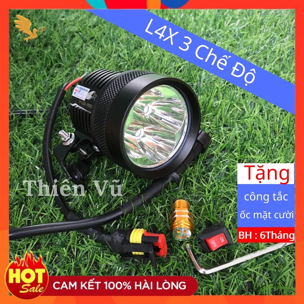 Đèn Trợ Sáng L4X 3 Chế Độ Siêu Sáng Chống Nước Mẫu Mới Hot Nhất Bảo Hành 6 Tháng