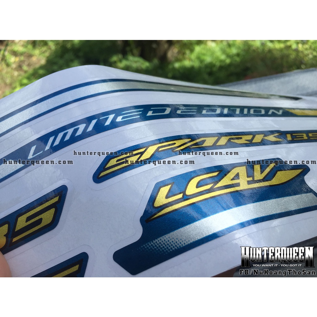 Tem in UV cao cấp. Exciter 135 đời 2006-2009. Spark Limited. Decal tem xe ép nhiệt kích thước chuẩn. Chất lượng