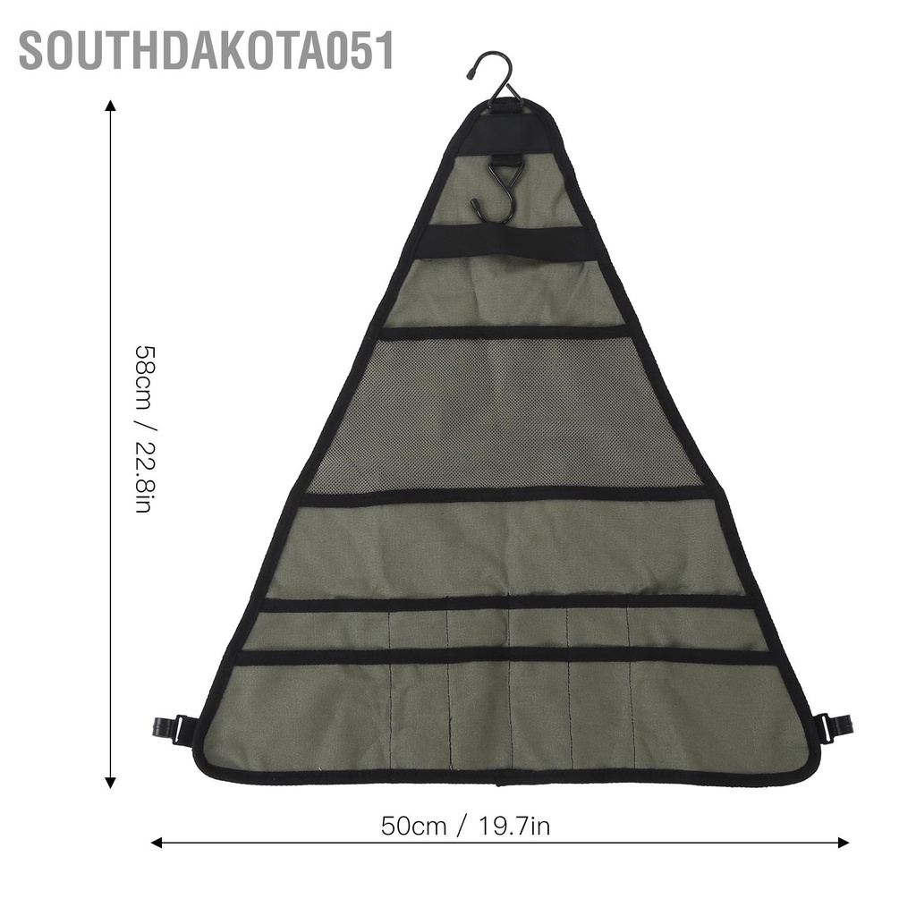 Southdakota051 Túi lưu trữ bộ đồ ăn có thể gập lại điều chỉnh được nhiều túi đựng dao kéo cho ba lô đi cắm trại BBQ Đi đường dài