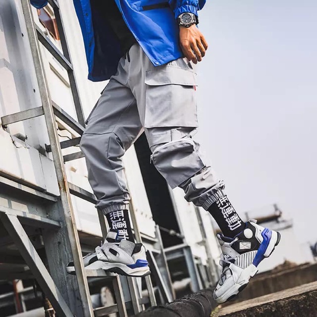 Quần jogger, quần kaki túi hộp dây kéo, thời trang unisex from rộng