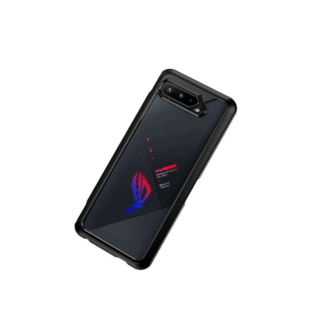 Ốp lưng Rog Phone 5 / 5 Pro chống sốc thể thao lưng trong viền màu cao cấp