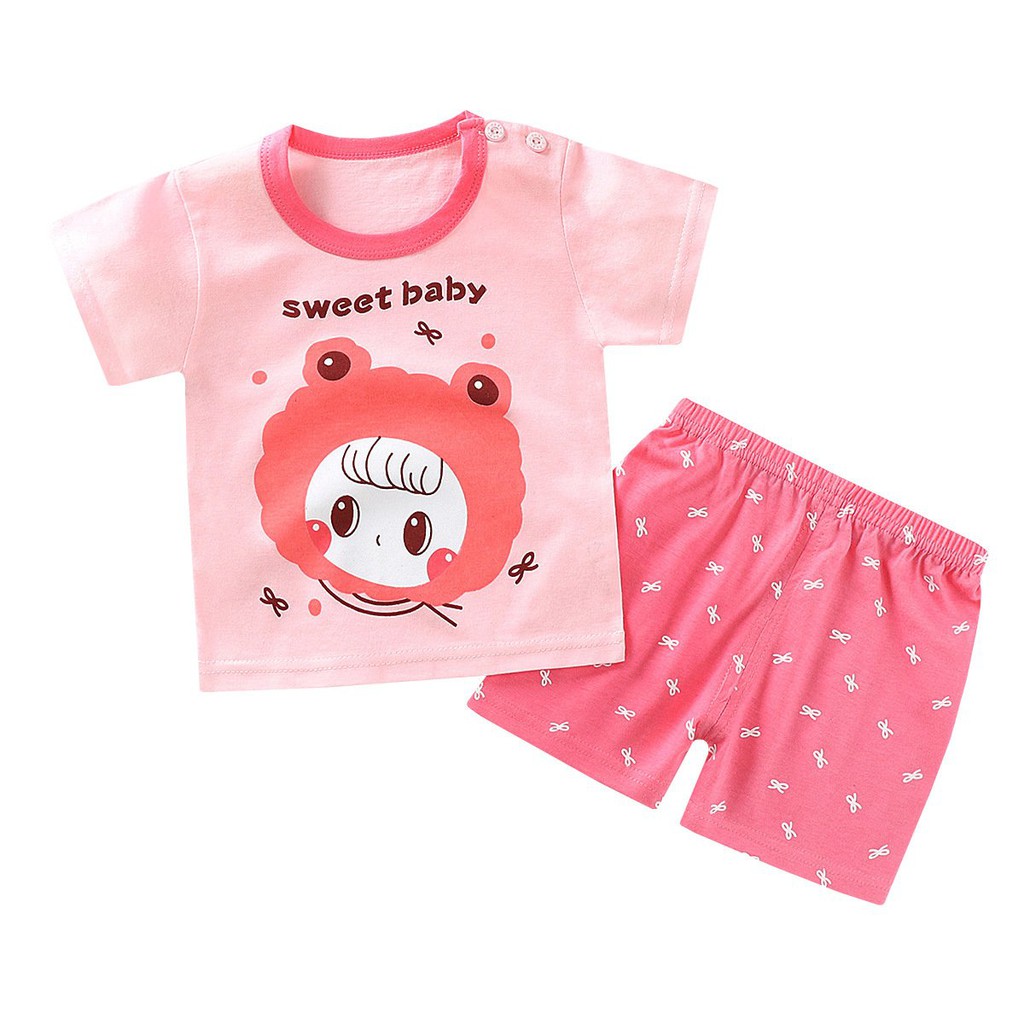 [FREESHIP] Bộ quần áo hè cho bé gái chất liệu cotton, mềm mại thoáng khí hàng chuẩn QUẢNG CHÂU