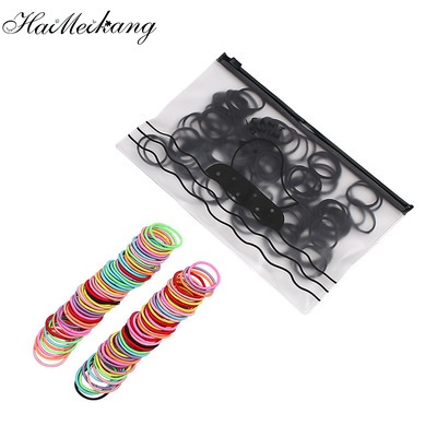 Bộ 100 dây buộc tóc HAIMEIKANG bằng cao su thời trang Hàn Quốc cho bé gái