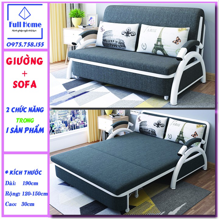 Ghế sofa đa năng,Sofa Giường gấp gọn thông minh Giường Sofa đa năng, cao cấp(tặng kèm 2 gối ôm) KT:128x190 - T147-1