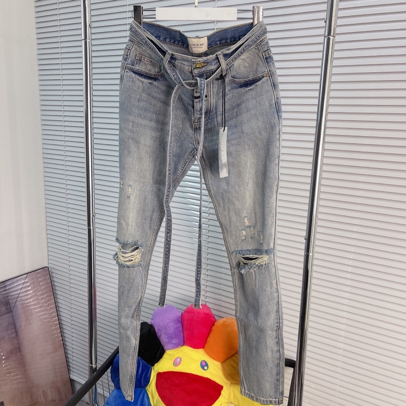 ⚡️[Mirror Quality] - Quần jeans FOG Fear Of God Slim Fit Distressed Denim Jeans Indigo rách gối, quần bò FOG