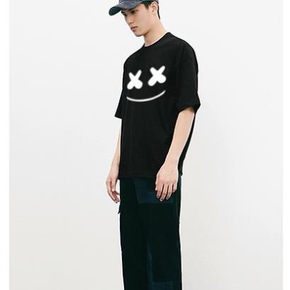 Áo thun nam nữ tay lỡ unisex form rộng Mặt Cười To Hàn Quốc Siêu Đẹp áo phông basic tee mùa hè hot trend A55 krizzixx