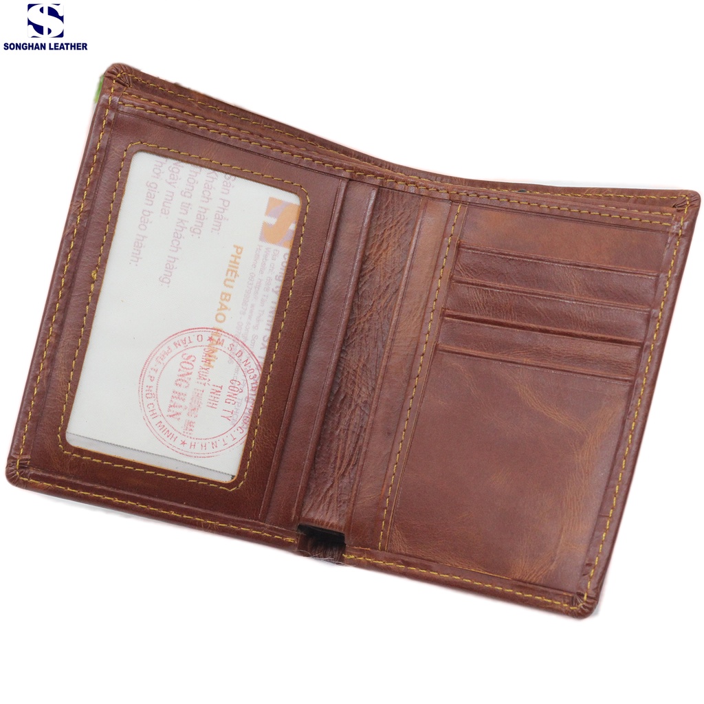 Ví Nam Da Bò Pullup Cao Cấp Dáng Đứng Ngang Songhan Leather WL05 – Thời Trang.Bảo Hành 12 Tháng