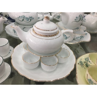Bộ tách trà Bát Tràng cao cấp khay lớn