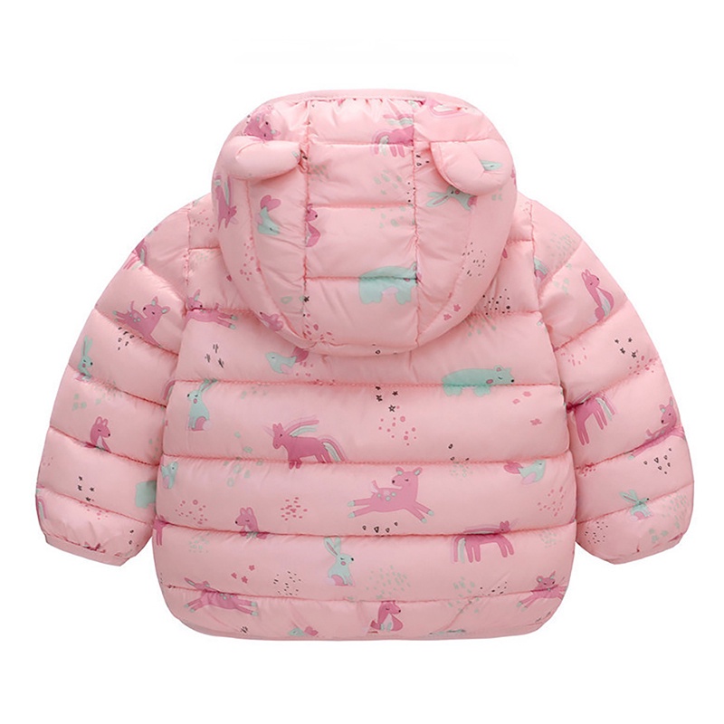 [THOMAS KIDS] Áo Khoác Giữ Nhiệt Có Nón Và Khóa Kéo In Họa Tiết Khủng Long Hoạt Hình Cho Bé 1-5 Tuổi