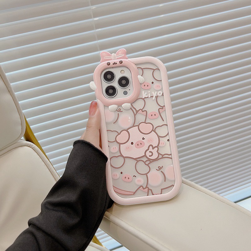 Ốp lưng iphone viền rời chống sốc Chú Heo Kiyo 13promax/13pro/13/12promax/12pro/12/11promax/11/7plus/8plus - Ina Case