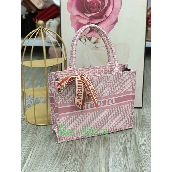 Túi Xách Nữ Công Sở- Giỏ xách thổ Cẩm-Dior-Kèm khăn ❣ ❣Để được laptop -size 36 - mã *T021* - ❣Có ảnh thật