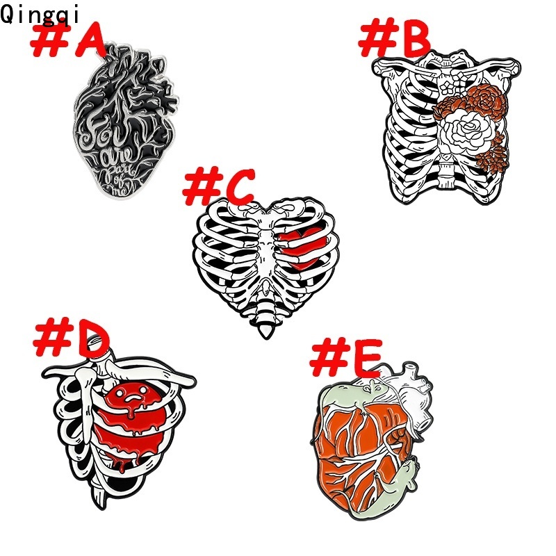 Ghim cài áo Miss Zoe hình hoa hồng trái tim phong cách thời trang punk làm đẹp trang phục