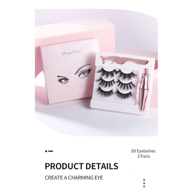 Set 3 cặp lông mi giả từ tính 3D kèm bút kẻ mắt và nhíp gắp tiện dụng
 | BigBuy360 - bigbuy360.vn