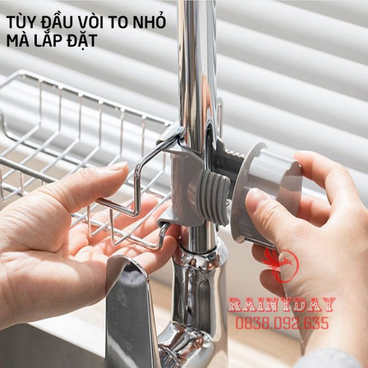 Giá để treo vòi nước gắn lavabo thông đa năng minh khay kệ inox đựng đồ phòng tắm nhà bếp trang trí đẹp