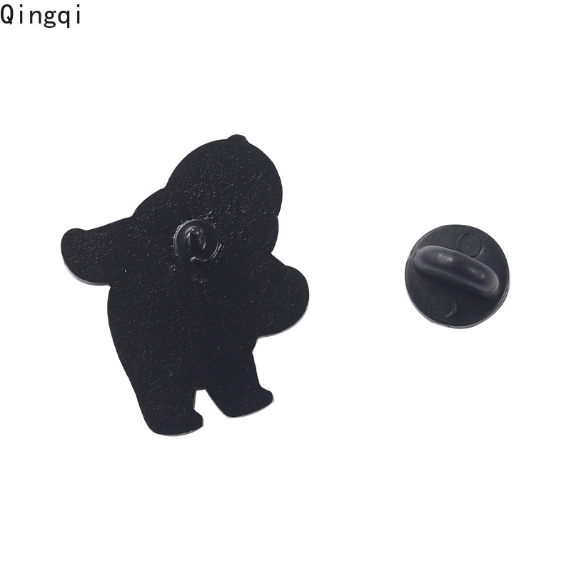 Ghim cài áo Miss Zoe bằng kim loại hình chú gấu trắng hoạt hình vui nhộn