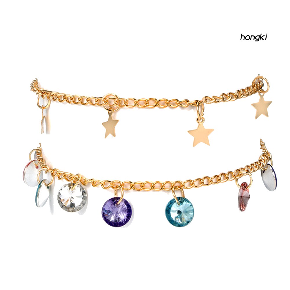 Set 2 Lắc Chân Nhiều Màu Phong Cách Boho Thời Trang Cho Nữ