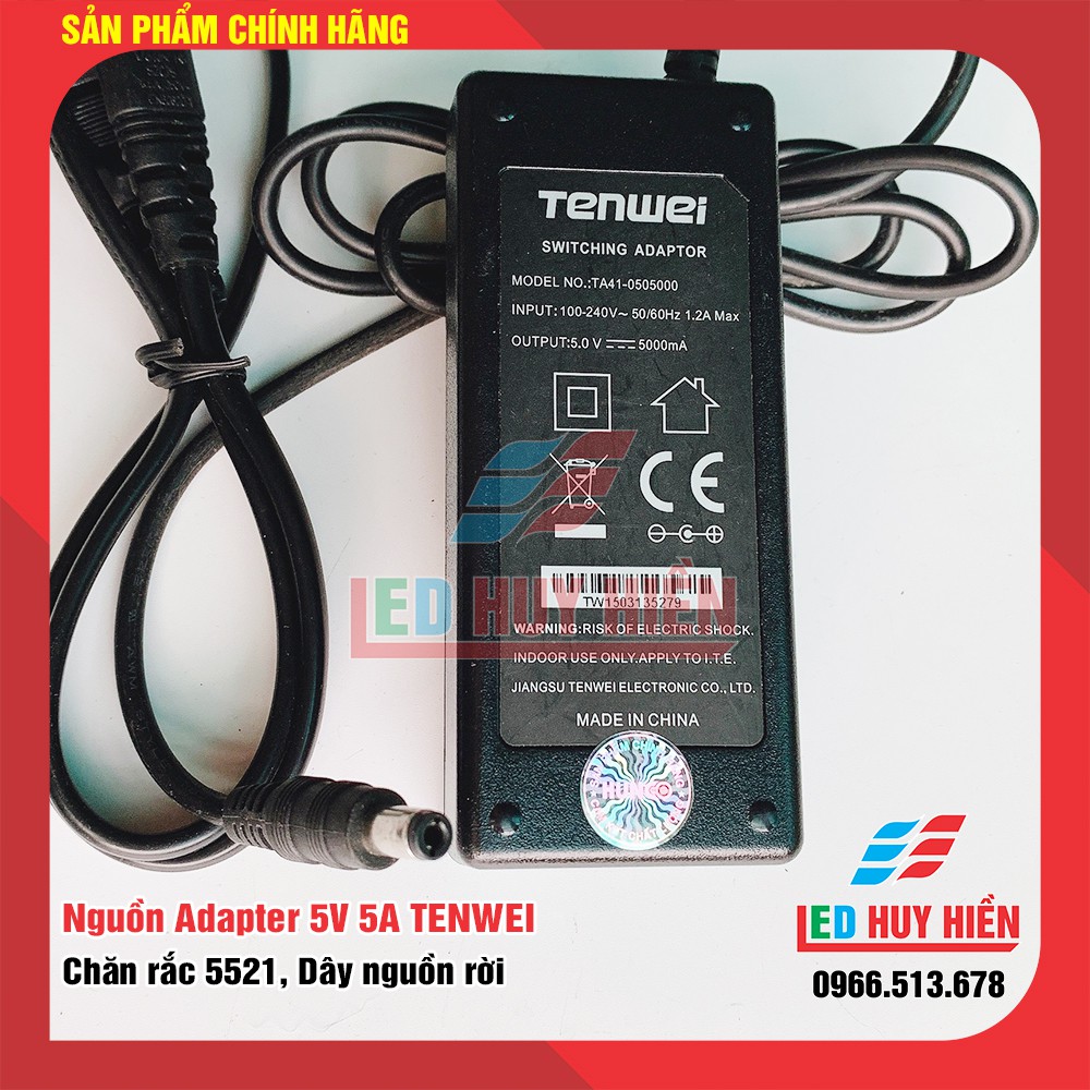 Nguồn 5V 5A (25W) TENWEI chất lượng, nguồn Led 5V5A 25W adapter TENWEI chính hãng