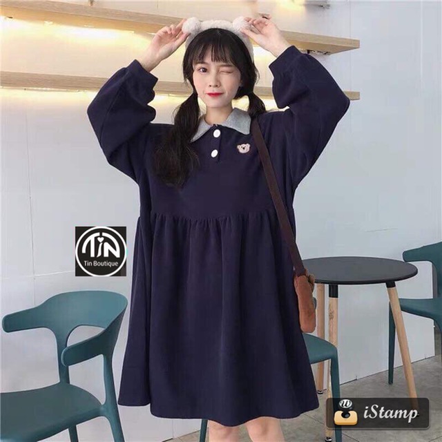 Váy babydoll thỏ thêu
