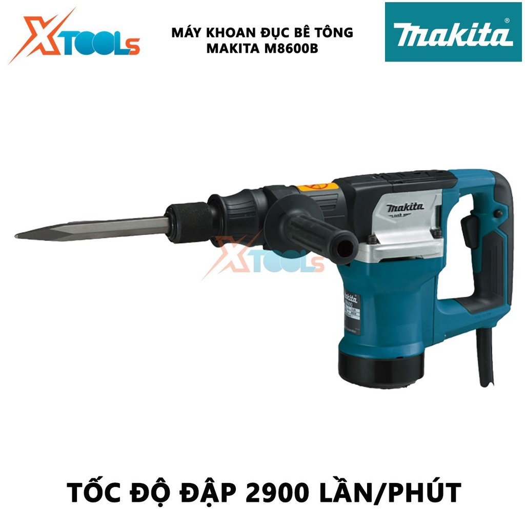 Máy đục bê tông 17mm Makita M8600B | Máy khoan đục bê tông Công suất 900W Tốc độ đập 2,900 l/p, dùng cho các ngành nghề
