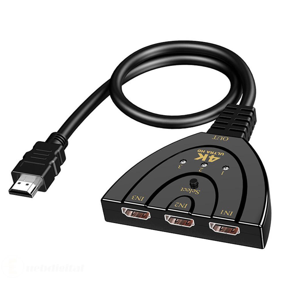 HW-4K301X 3 Port Mini HDMI-compatible Splitter 3 in 1 out 4K Adapter Switcher Cable