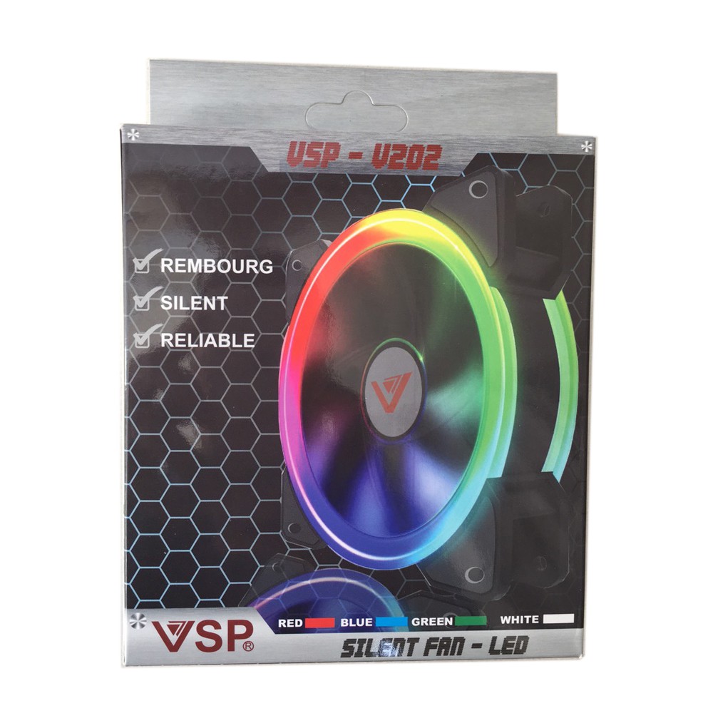 Fan led 2 mặt VSP V202 12cm Led RGB tuổi thọ 30000 giờ - Hãng phân phối