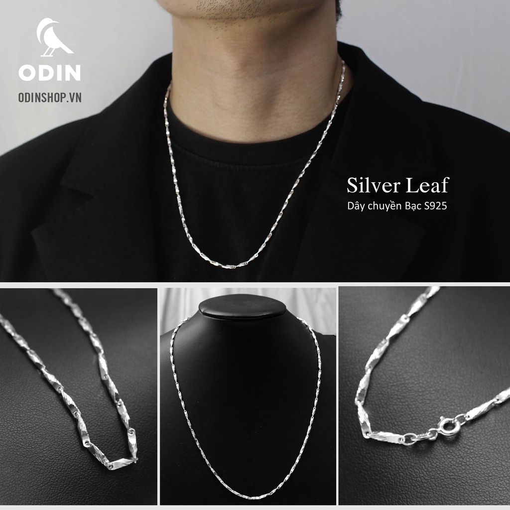 Dây chuyền bạc Nam ODIN Silver Leaf – BẠC Italy S925 Tặng kèm nước rửa bạc