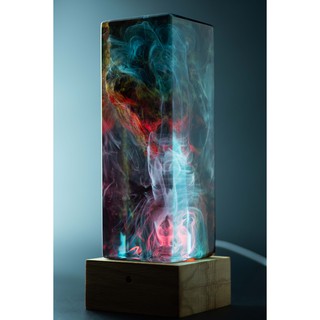 Đèn ngủ cao cấp, đèn để bàn hiệu ứng mây khói tự nhiên, Đèn ngủ Epoxy resin với hiệu ứng độc đáo và đẹp mắt