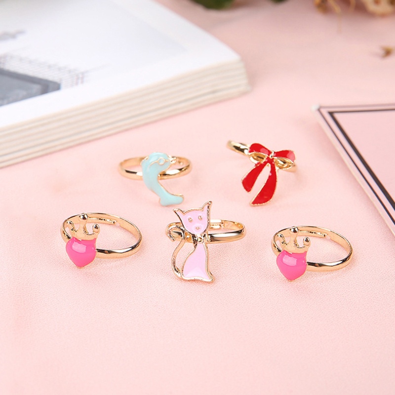 Set 36 Nhẫn Hợp Kim Họa Tiết Hoạt Hình Có Thể Điều Chỉnh Cho Bé