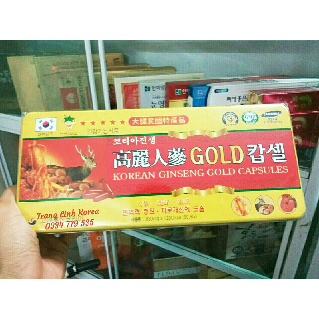 Đạm Hồng Sâm Nhung Hươu Linh Chi Hàn Quốc 120 viên