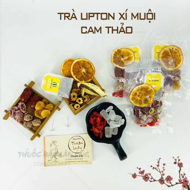 Trà Lipton Xí Muội Cam Thảo Set 10 Gói (Có Hút Chân Không)