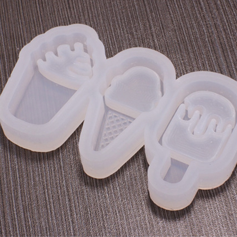 Khuôn Silicone Làm Móc Khóa Tạo Hình Cây Kem Ốc Quế Ngộ Nghĩnh