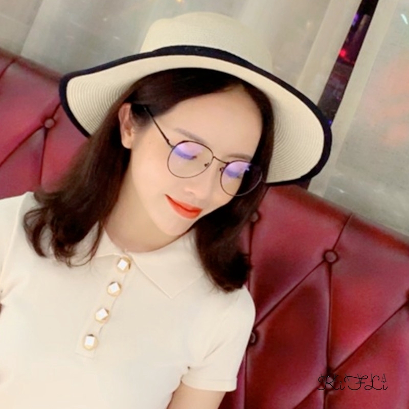 Mắt kính gọng tròn hình tai mèo dễ thương dành cho nữ