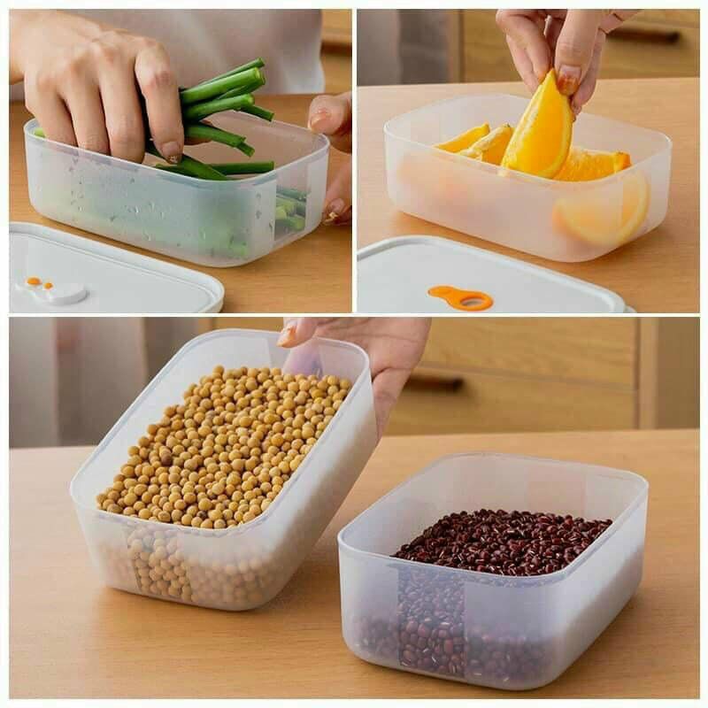 # Giá tốt # Bộ set 3 hộp thực phẩm nhựa dẻo để tủ lạnh có lỗ thoát khí trên nắp (hàng loại 1 - ảnh thật)