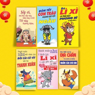 lì xì 2021 lixi mẫu siêu đẹp siêu kute hình giao ngẫu nhiên trộn lẫn các hình