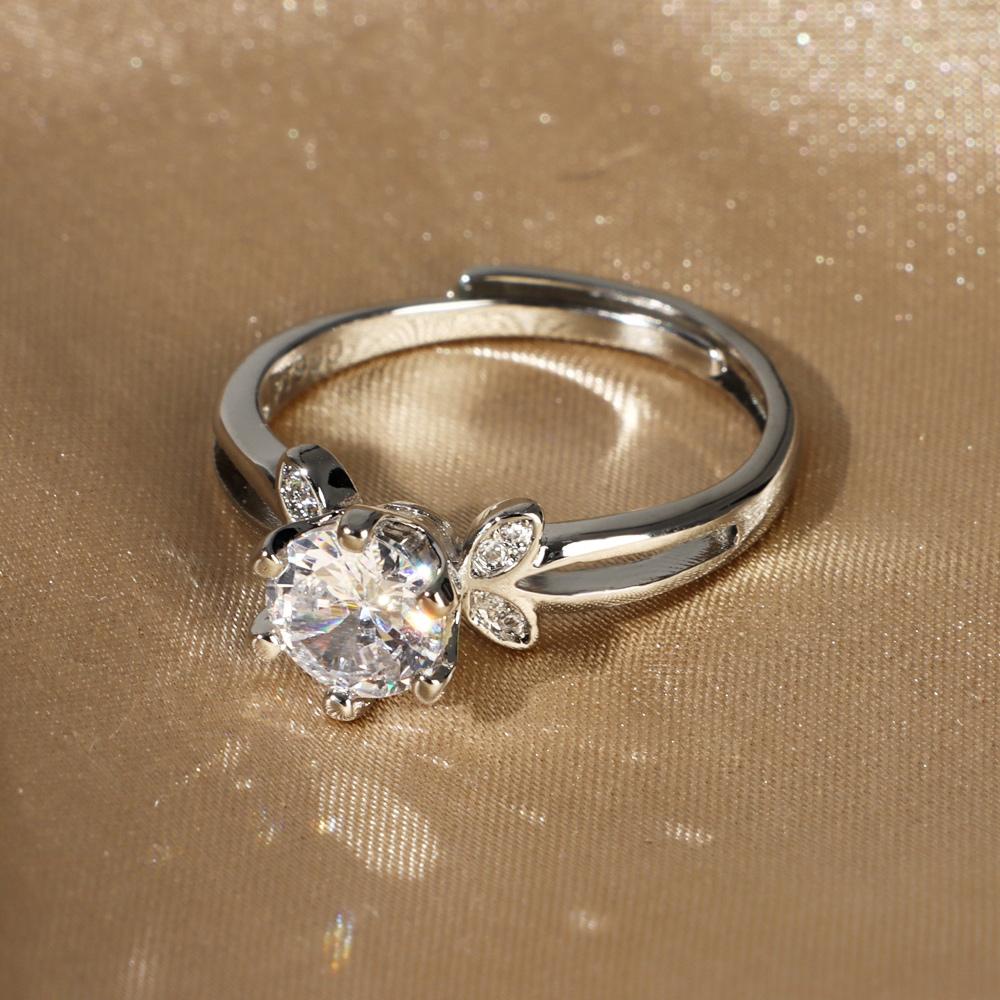 Nhẫn Hở Hình MELODG Màu Sắc Lấp Lánh Thời Trang Cho Cặp Đôi