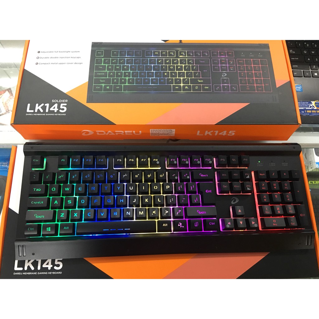 Bàn phím giả cơ Dareu LK145 chuyên game và văn phòng có led - Chính hãng bảo hành 24 tháng