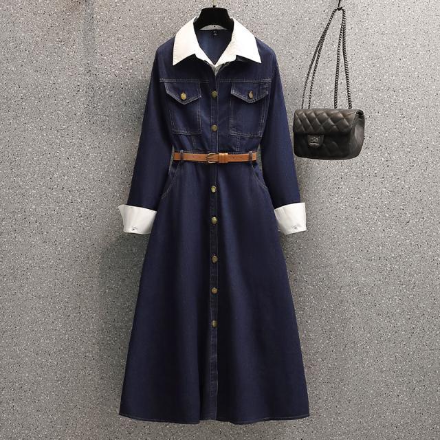 Đầm Sơ Mi Denim Thời Trang Mùa Thu 2022 Dành Cho Nữ