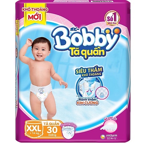 Tã dán cao cấp bobby extra soft dry L30 / XL27 / XXL24