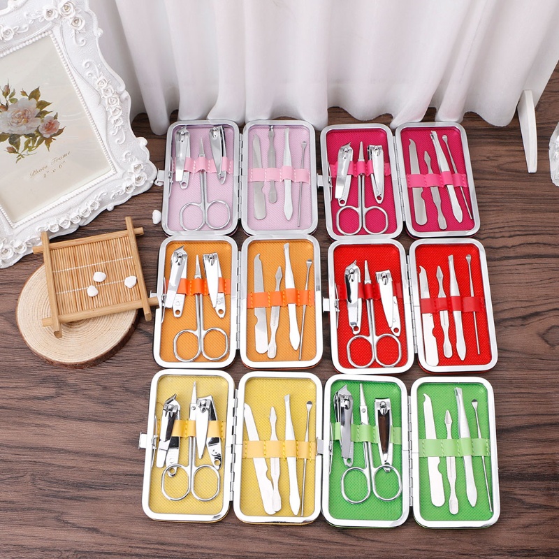 Set 7 Dụng Cụ Làm Móng Bằng Thép Không Gỉ Kèm Hộp Đựng Tiện Lợi