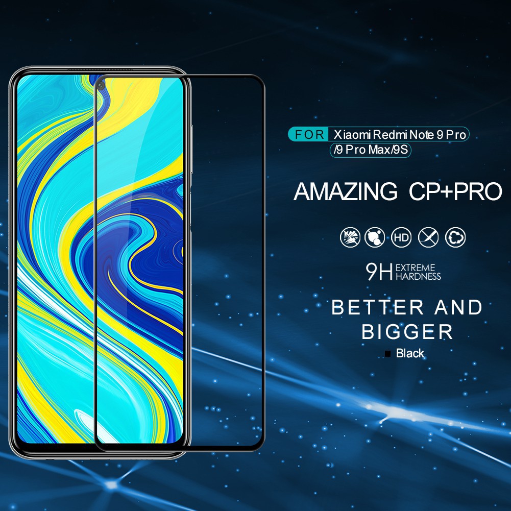 Kính cường lực Nillkin Amazing CP+ Pro cho Xiaomi Redmi Note 9S/ Note 9 Pro/ Note 9 Pro Max Full màn hình chính hãng