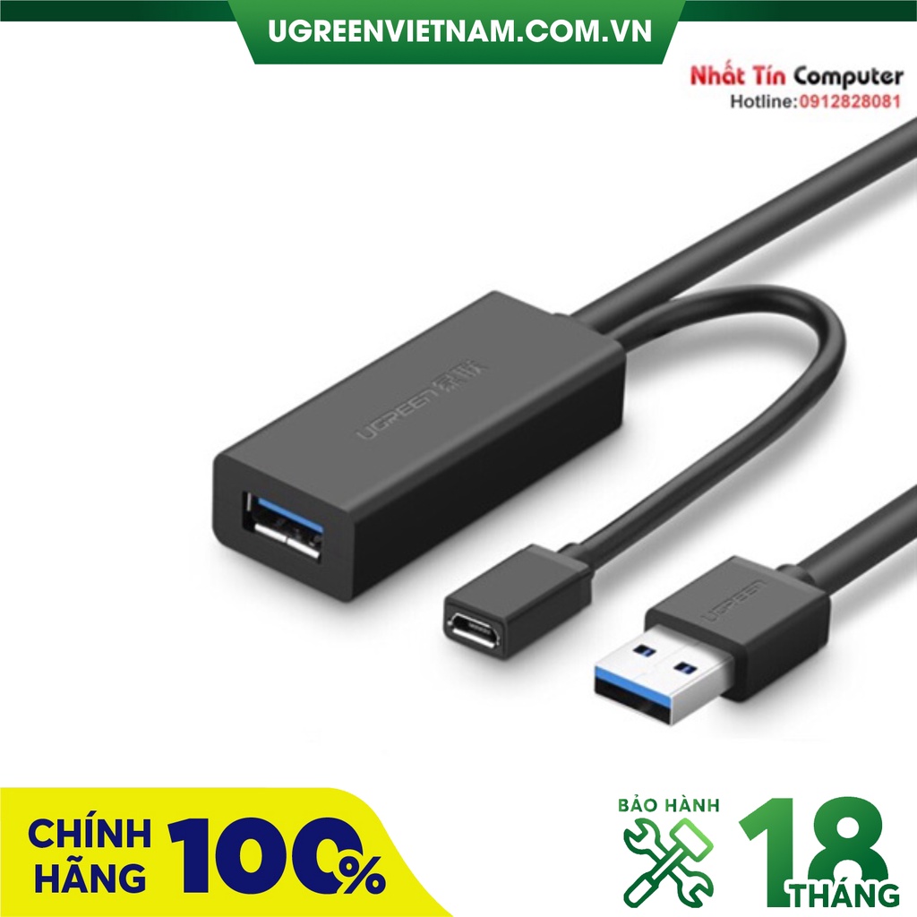 Cáp USB 3.0 nối dài 5m/10m hỗ trợ nguồn MicroUSB Ugreen