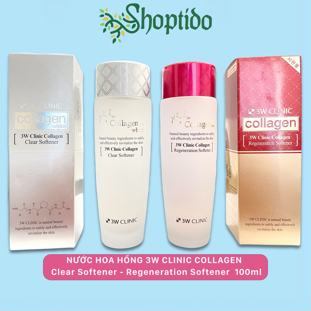 Nước hoa hồng 3w Clinic colagen sạch da, dưỡng trắng, tái tạo da 150 ml NPP Shoptido