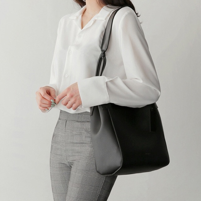 (Sẵn) Túi tote da sần vừa A4 dáng Hàn Quốc P040 | BigBuy360 - bigbuy360.vn