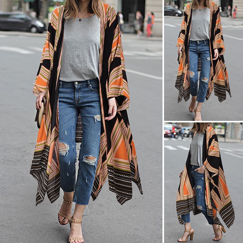Áo khoác cardigan ZANZEA vạt xéo họa tiết thời trang cho nữ