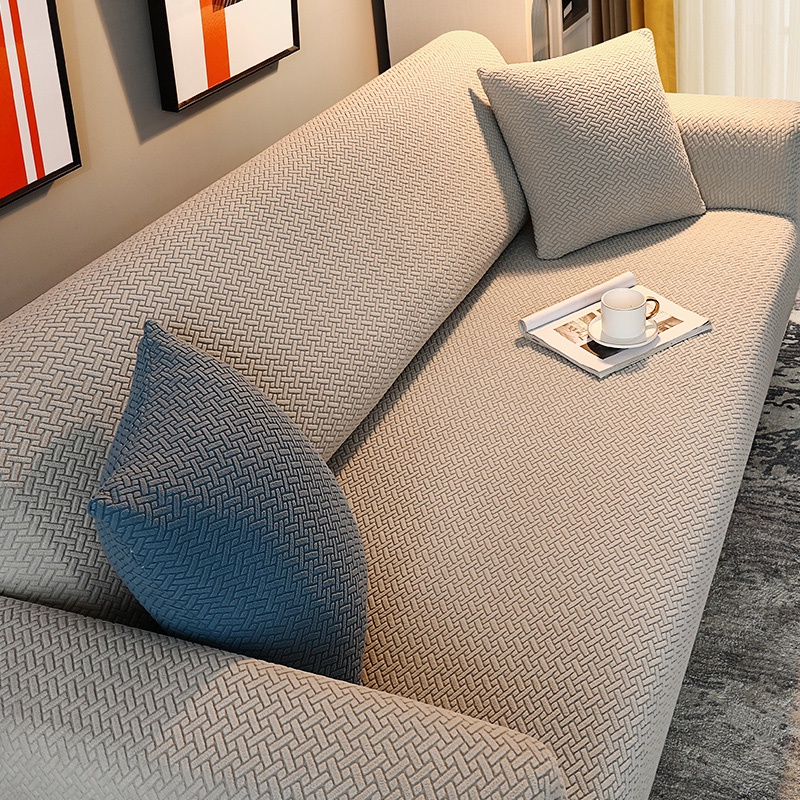 Vỏ Bọc Ghế Sofa 1 / 2 / 3 / 4 Chỗ Ngồi Hình Chữ L Chất Liệu Co Giãn Tốt Trang Trí Phòng Khách