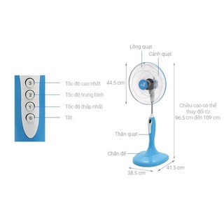 Quạt Cây Đứng ASIA D16018 - BVO ( Công suất 45w - sải cánh 400mm )