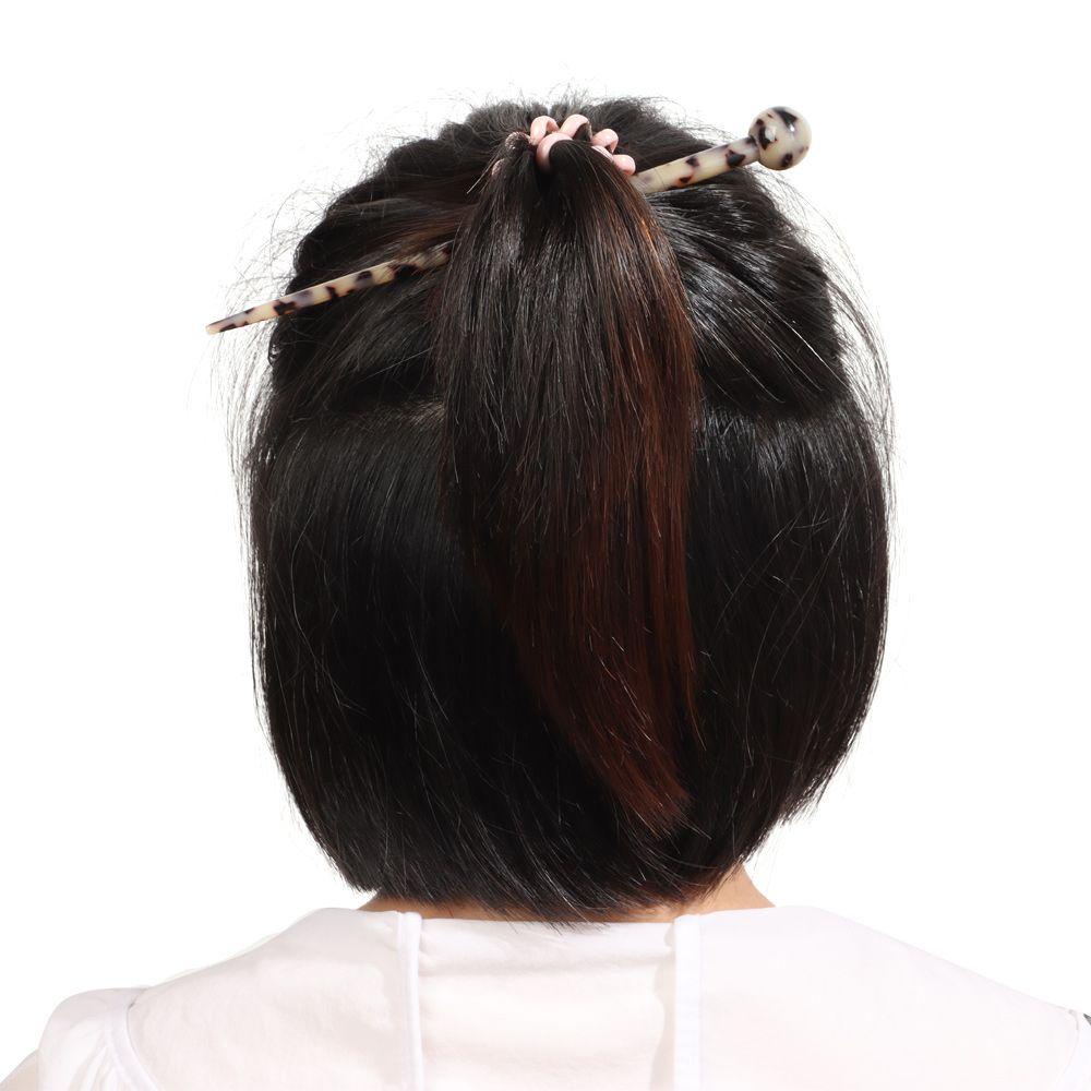 Trâm Cài Tóc Acetate Đính Bóng Tròn Họa Tiết Da Báo